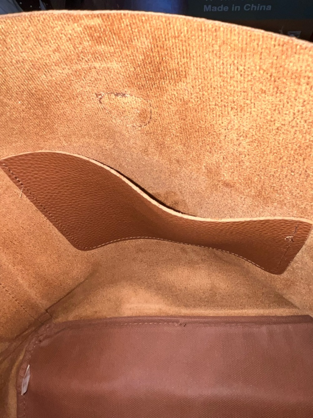 Tanger Brown Pebbled Faux Leather Tote Large Tassel Shoulder Bag 15” NWOT - Picture 7 of 8